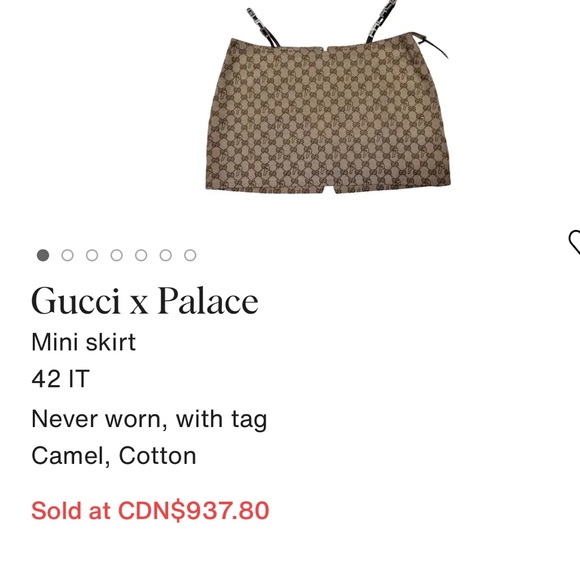 NEW WITH TAGS GUCCI X PALACE  MINI SKIRT - Picture 9 of 10